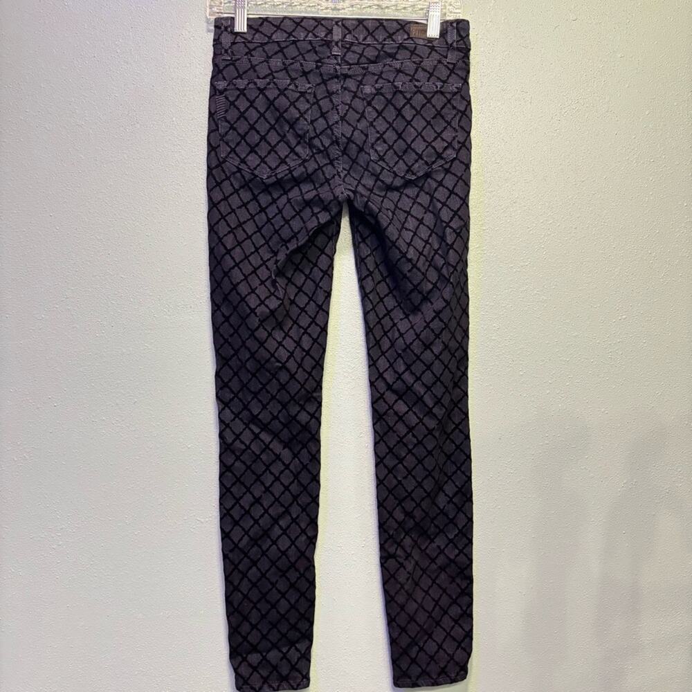 PAIGE Women’s Verdugo Ultra Skinny Velvet Diamond Patterned Denim Jeans Size 27 - Picture 7 of 11